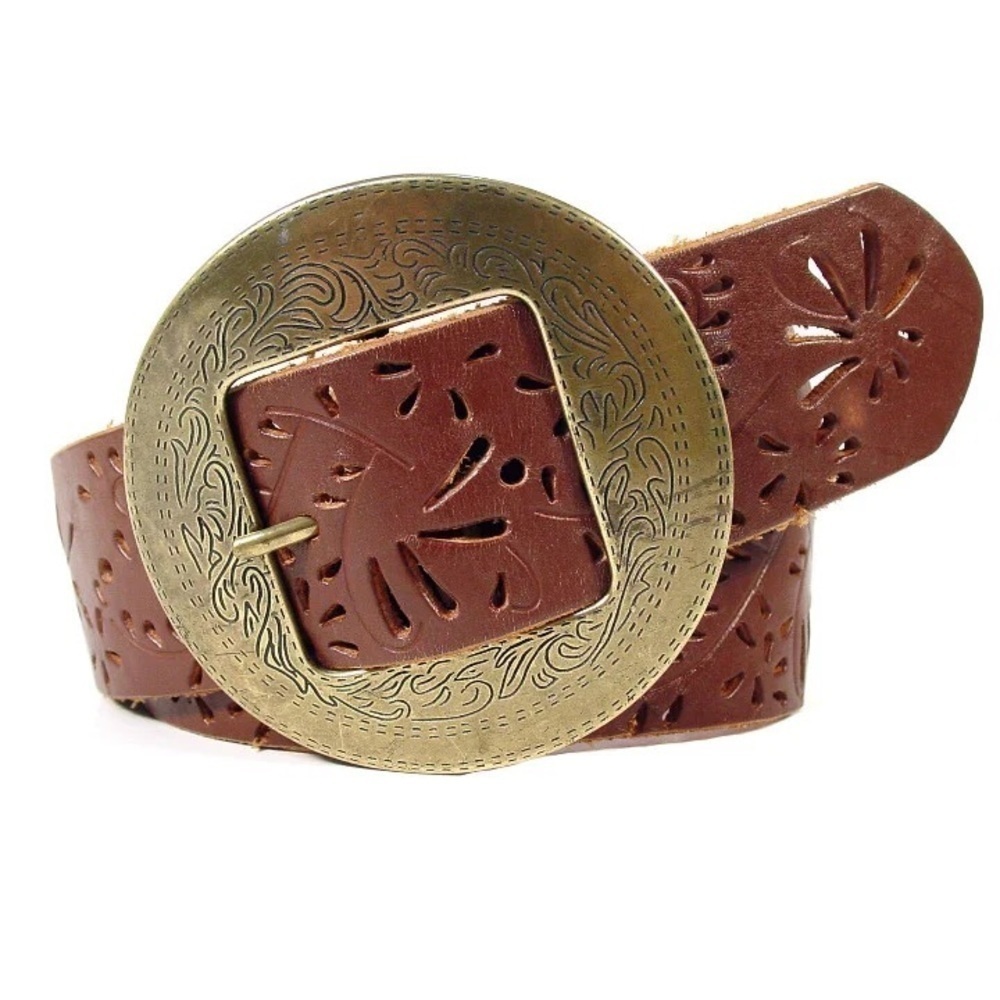 Coldwater Creek Darlington Perforated Leather Belt S